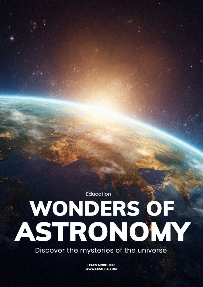 Astronomy poster template, editable text and design