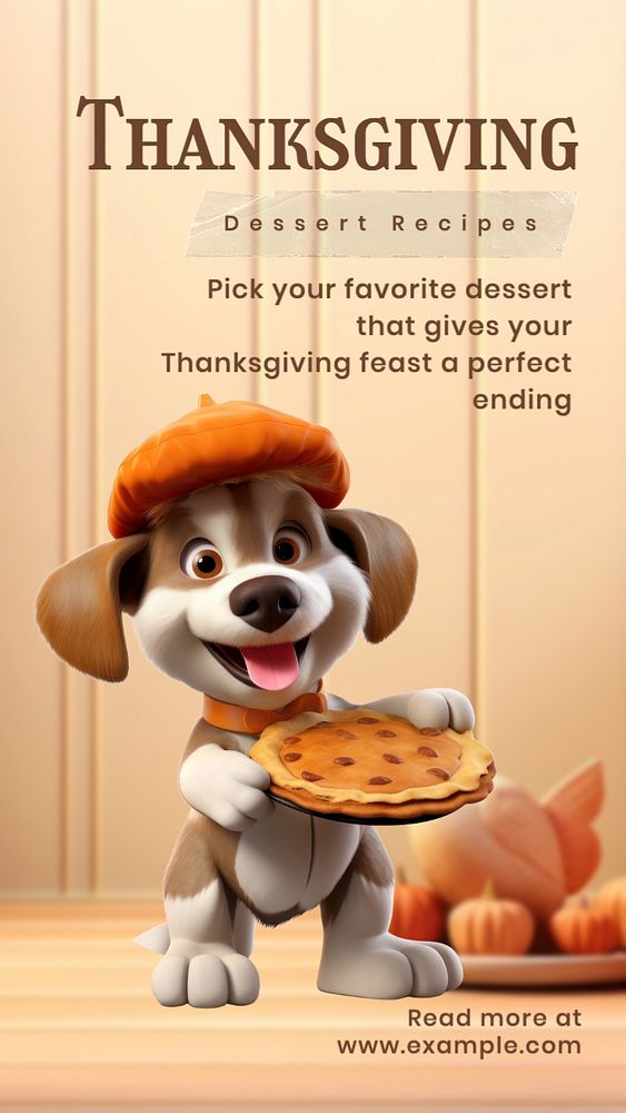 Thanksgiving dessert Instagram story template, editable text