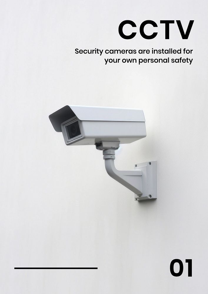 CCTV poster template, editable text and design