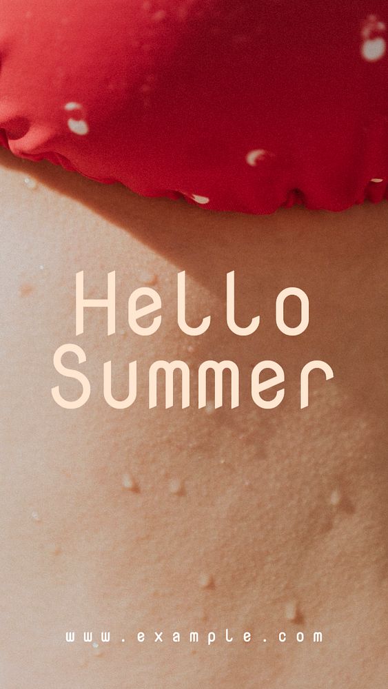 Hello summer  Instagram story template, editable text