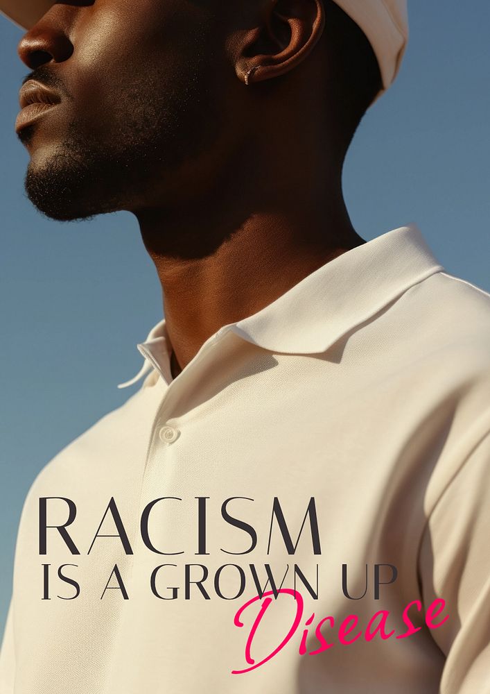 Racism poster template, editable text and design