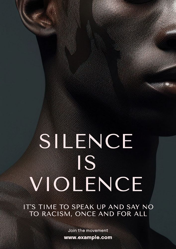 Silence is violence poster template, editable text and design