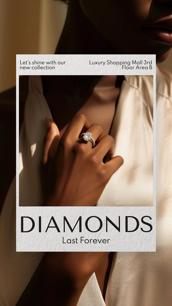 Diamonds Instagram story template, editable text