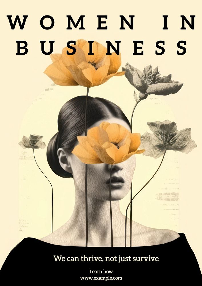 Women in business poster template, editable text and design