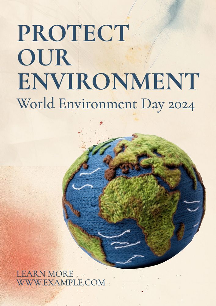 Protect environment poster template, editable text and design