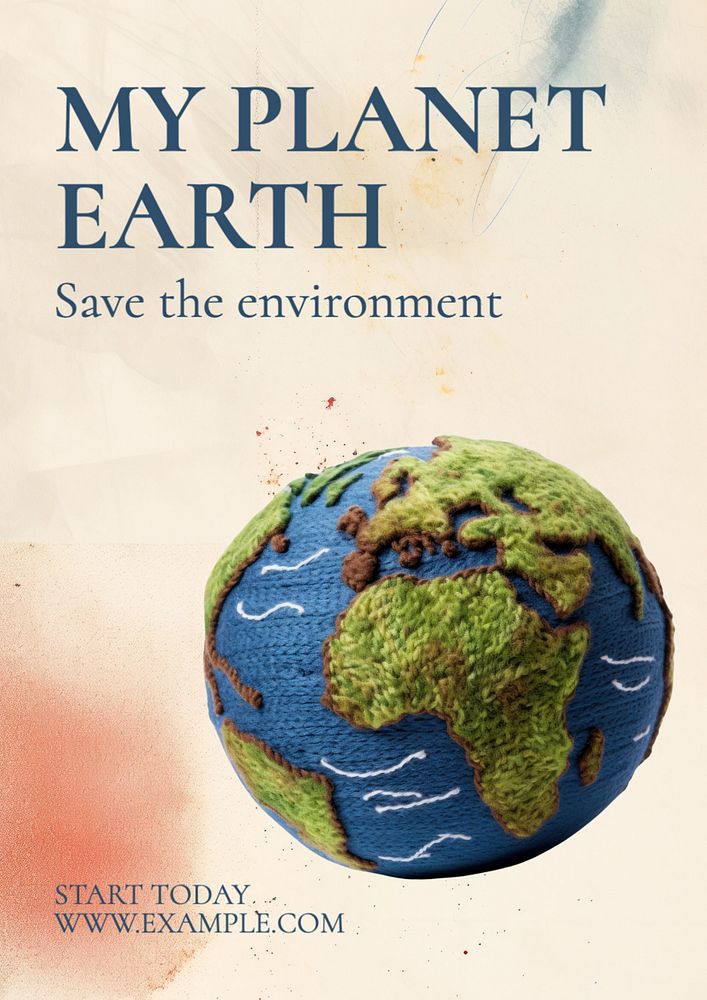 Environmentally friendly poster template, editable text and design