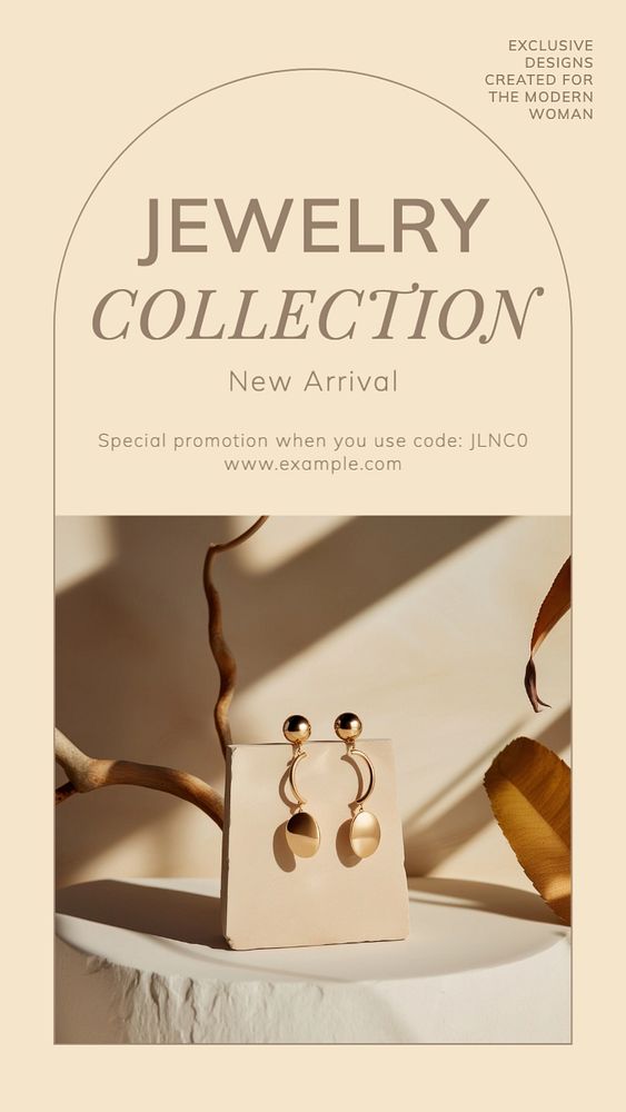 Jewelry collection Instagram story template, editable text