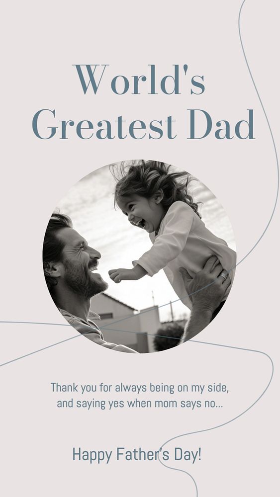 Father's day Instagram story template, editable text