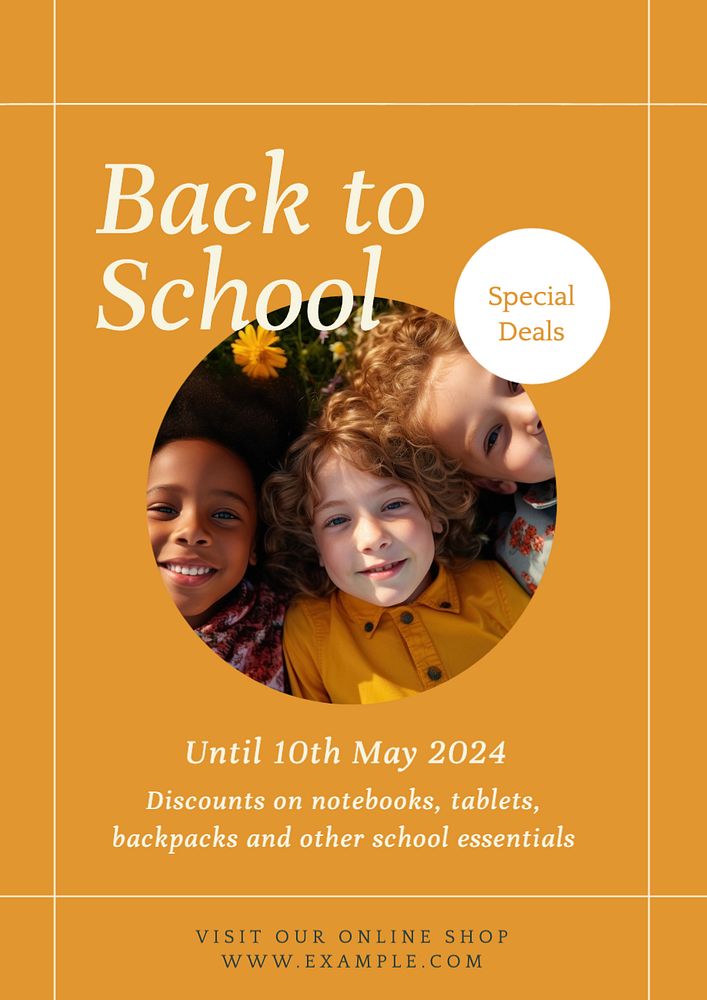 Back to school sale poster template, editable text and design