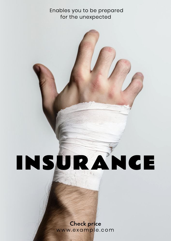 Insurance poster template, editable text and design