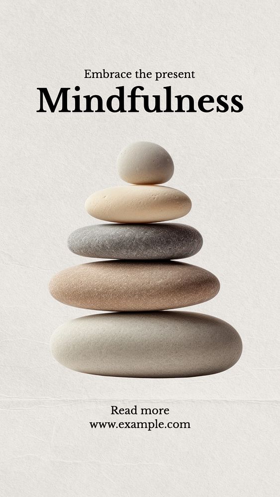 Mindfulness Instagram story template, editable text