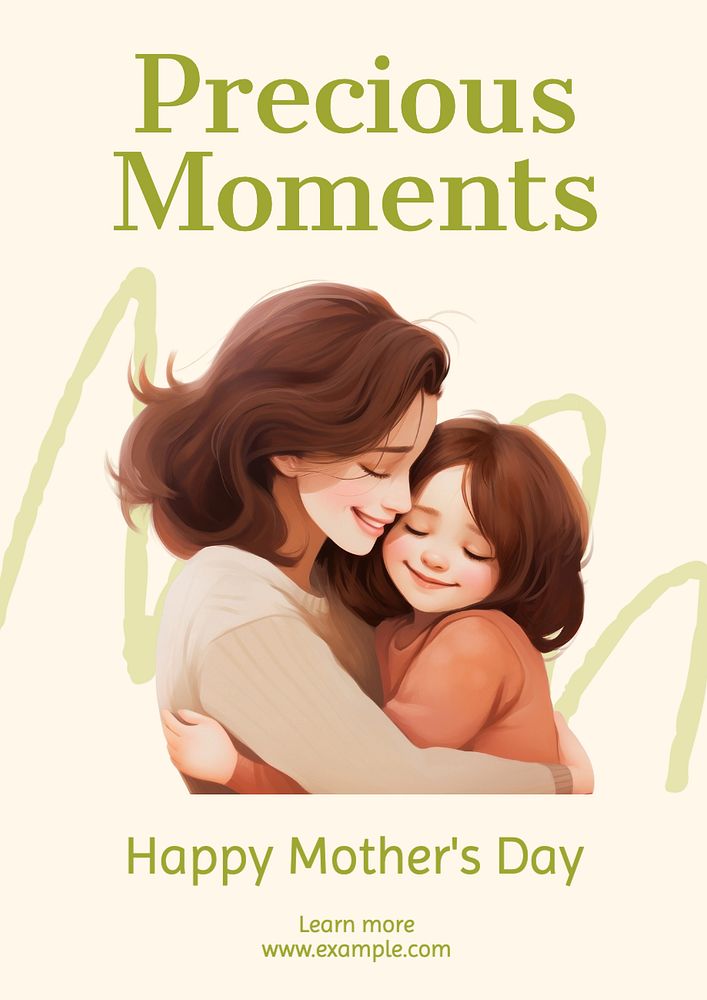 Happy mother's day poster template, editable text and design