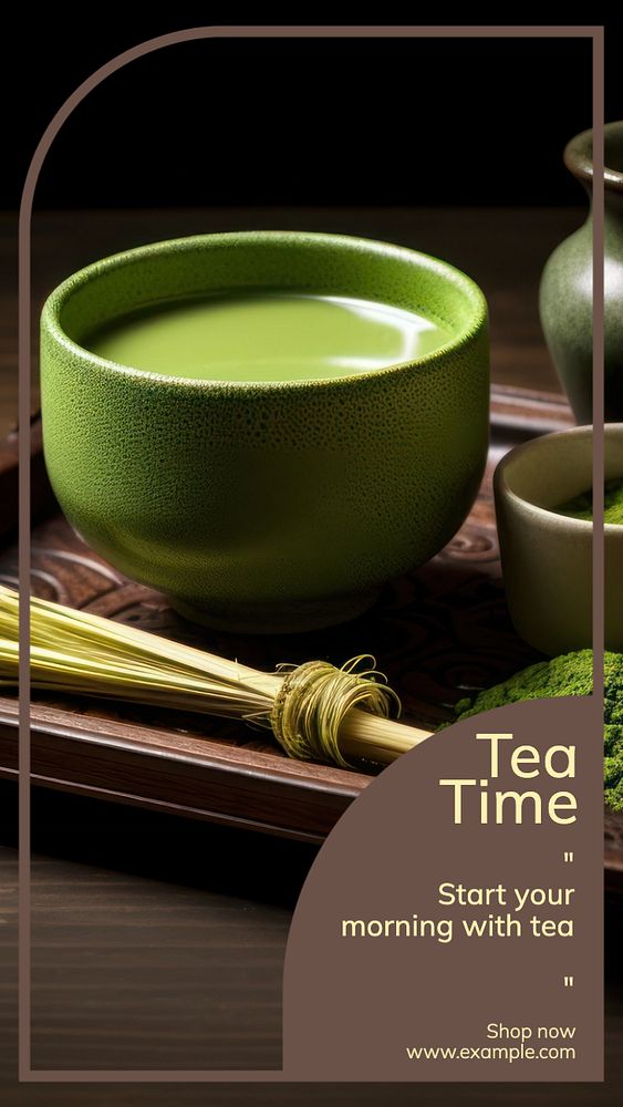 Tea time Instagram story template, editable text