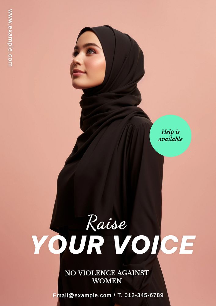 Raise your voice poster template, editable text and design