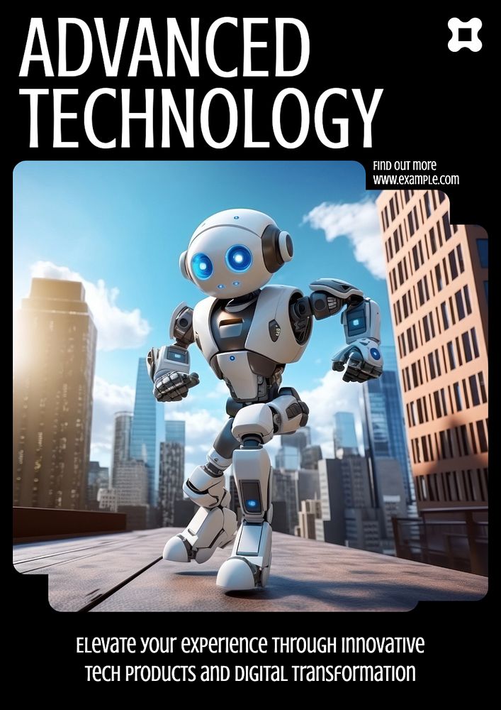 Advanced technology poster template, editable text and design