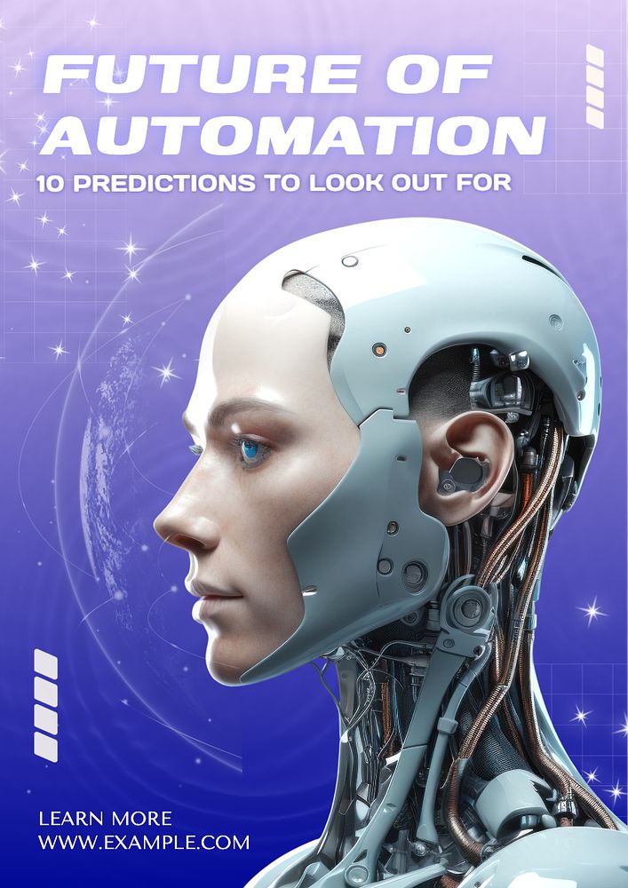 Future of automation poster template, editable text and design