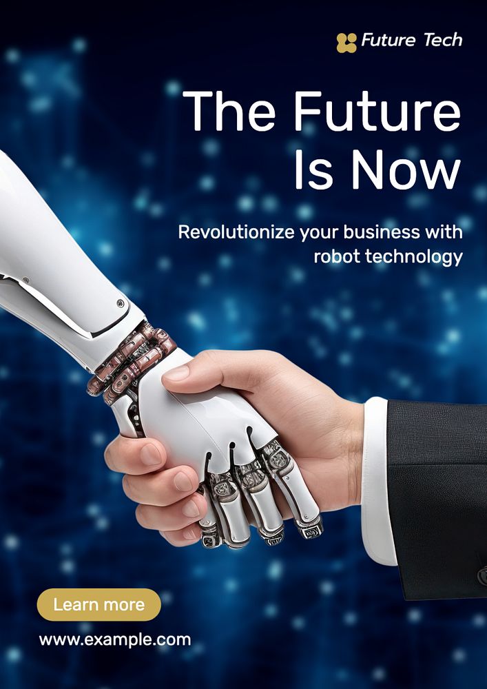 Future is now poster template, editable text and design