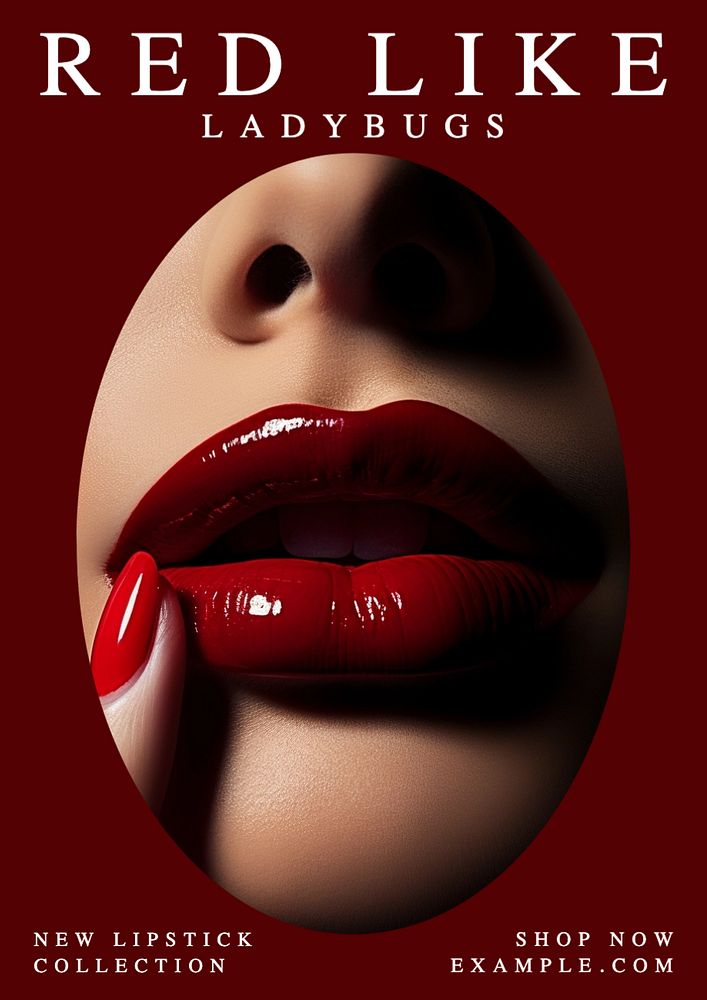 Lipstick poster template, editable text and design