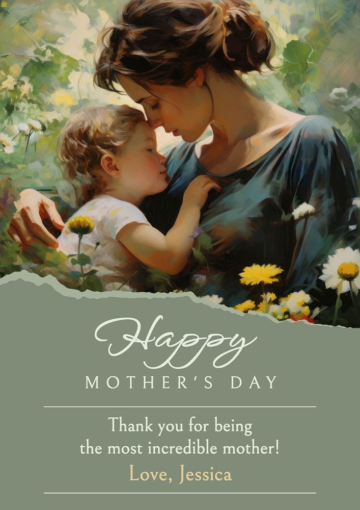 Happy mother's day poster template, editable text and design