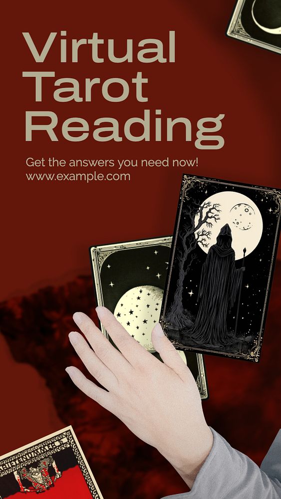 Tarot reading Instagram story template, editable text