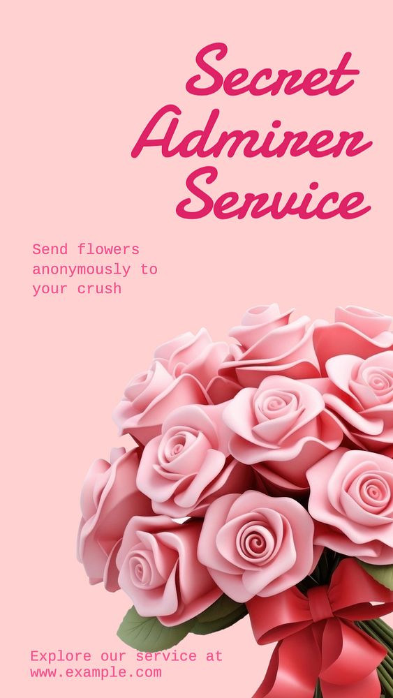 Secret admirer service Instagram story template, editable text