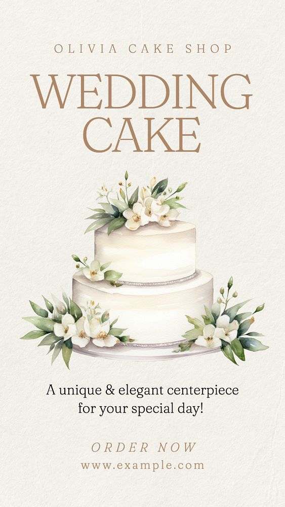 Wedding cake Instagram story template, editable text