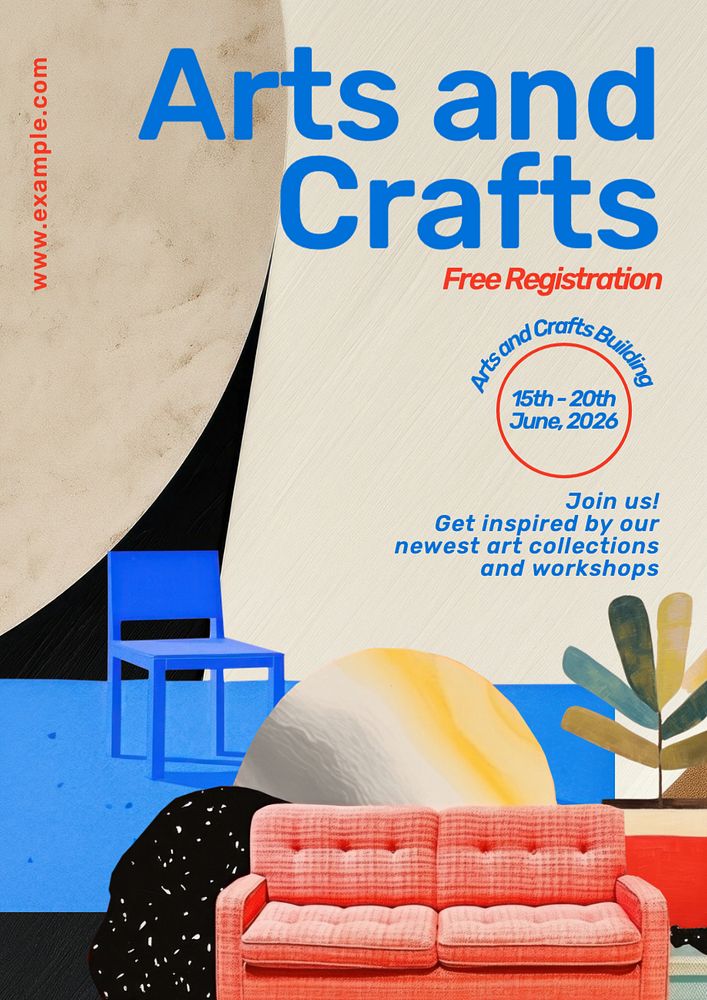 Art and craft poster template, editable text and design