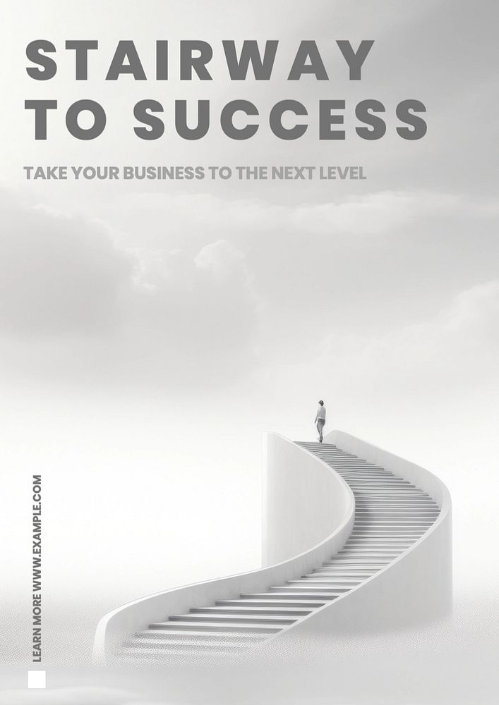 Stairway to success poster template, editable text and design