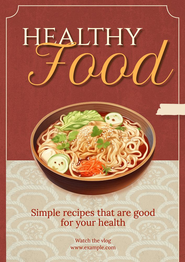 Healthy food poster template, editable text and design