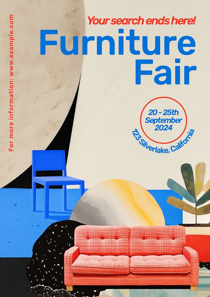 Furniture fair poster template, editable text and design