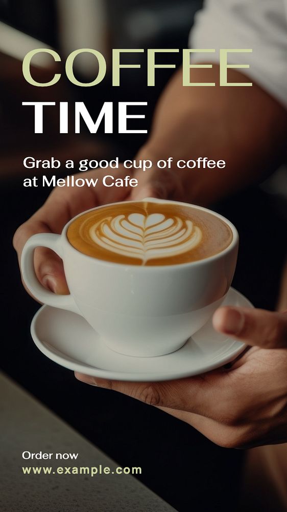 Coffee time Instagram story template, editable text