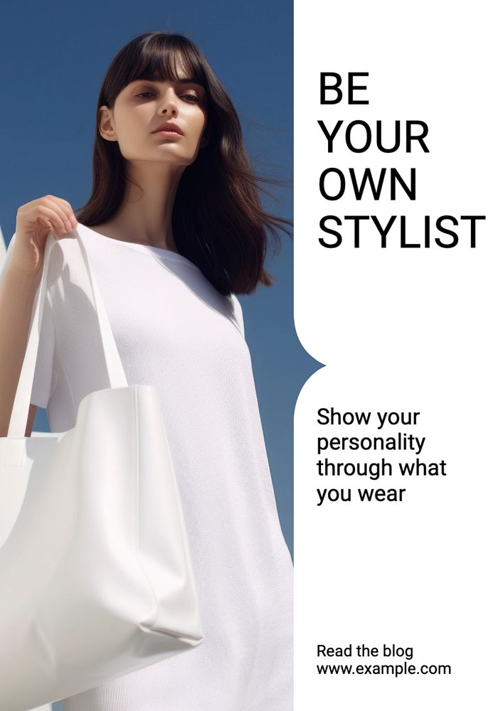 Be your own stylist poster template, editable text and design