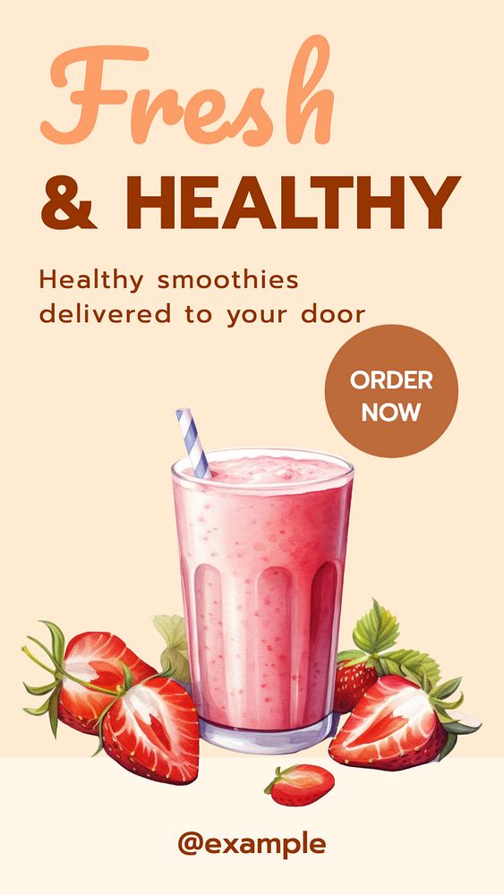 Fresh & healthy food Instagram story template, editable text