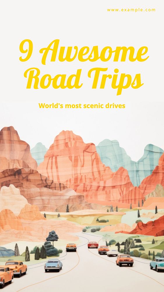 Awesome road trip Instagram story template, editable text