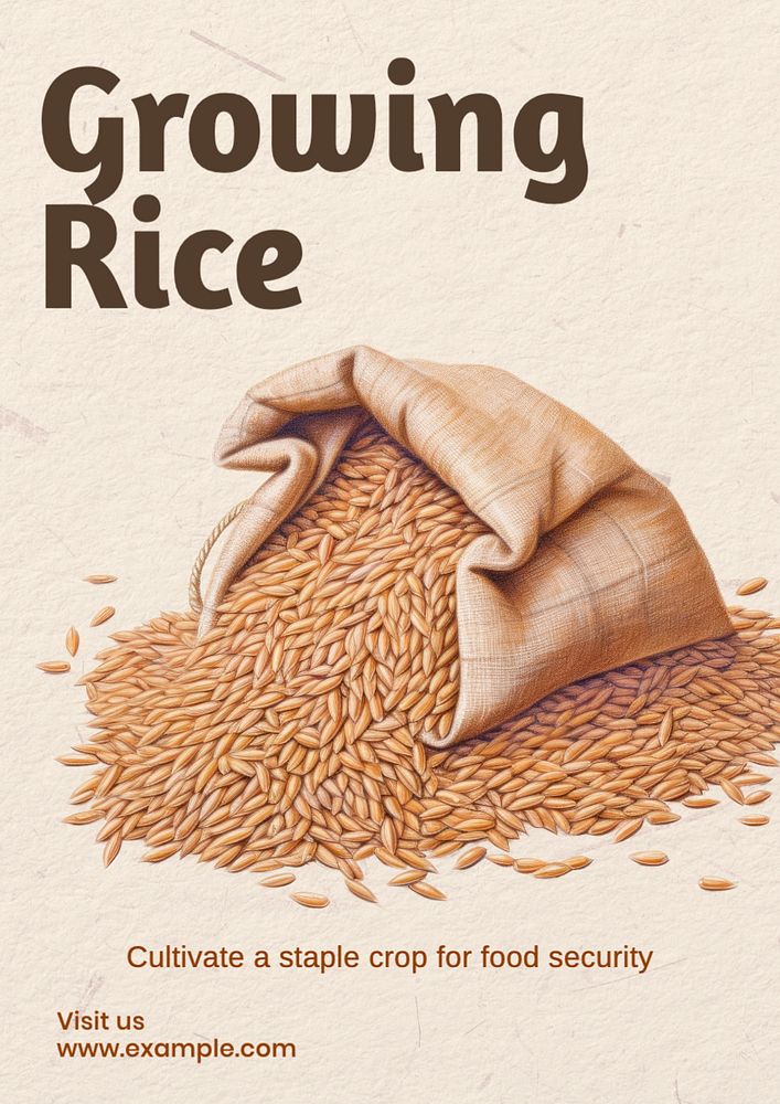 Rice poster template, editable text and design