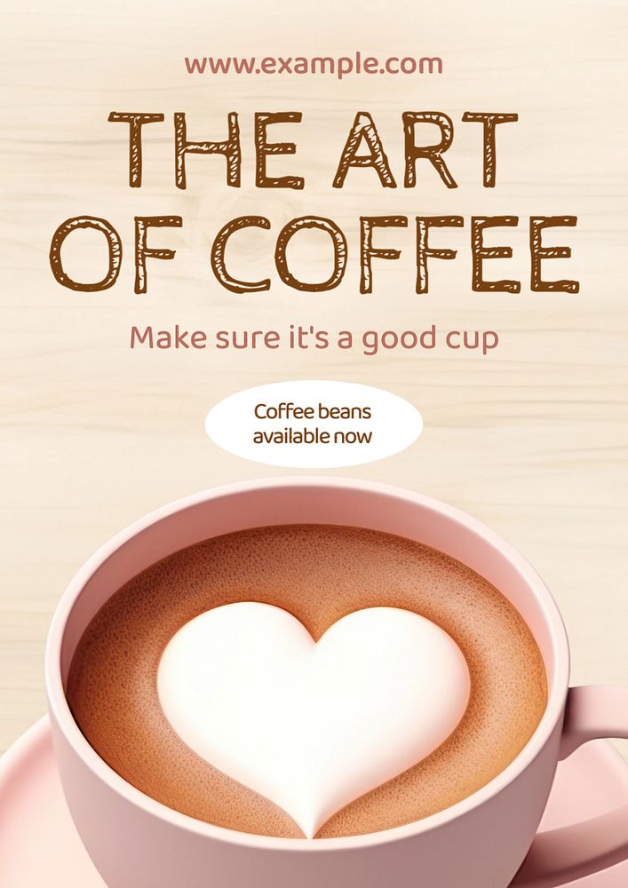 Art of coffee poster template, editable text and design