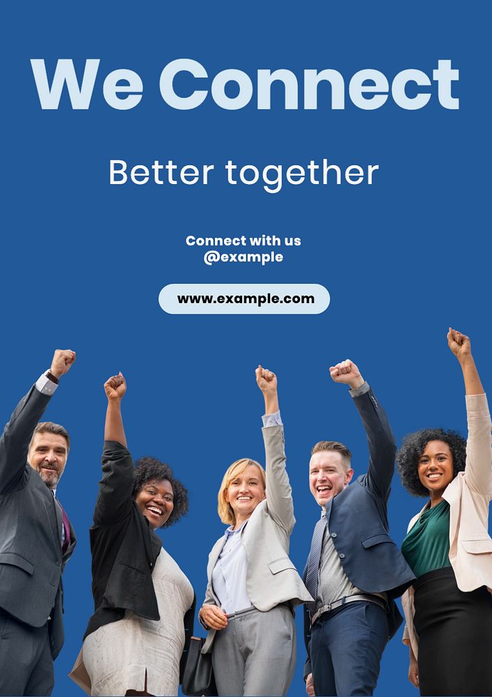 We connect poster template, editable text and design