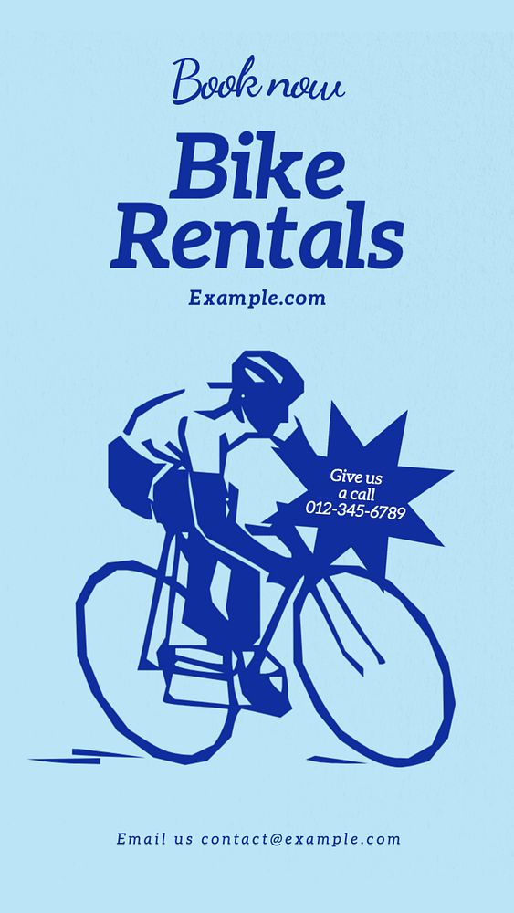 Bike rentals Facebook story template, editable design