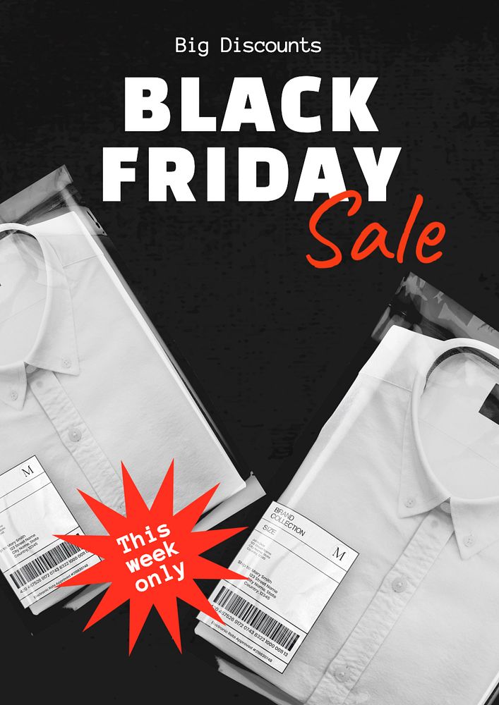 Black Friday poster template, editable text and design