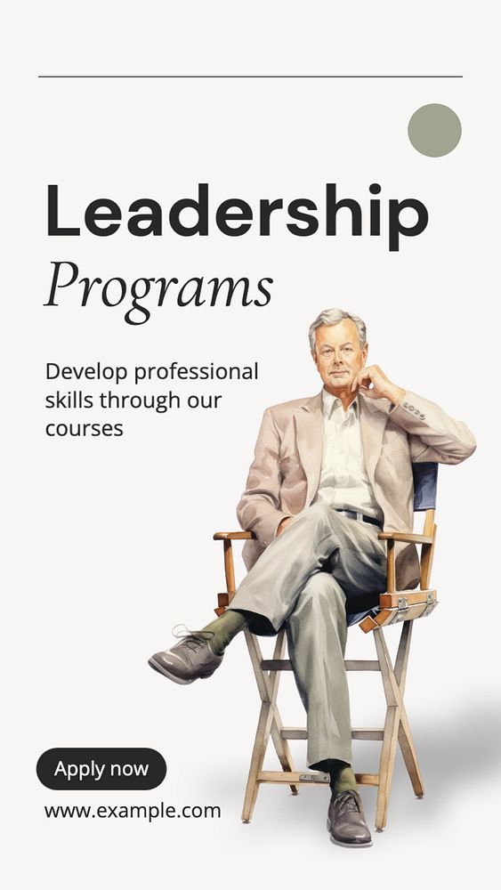 Leadership programs Instagram story template, editable text