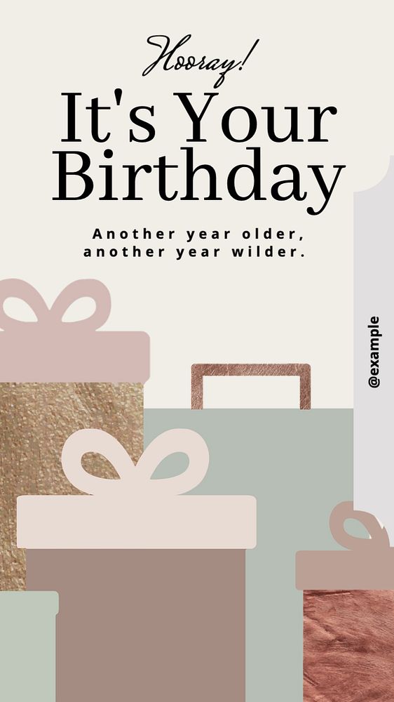 Birthday wish Facebook story template, editable design