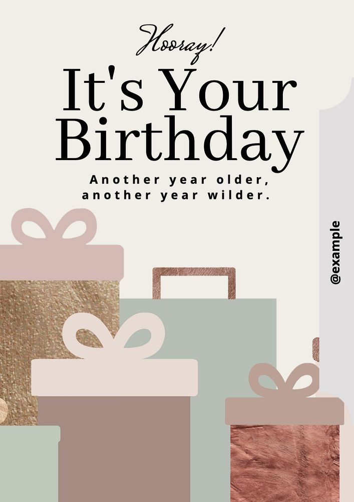 Birthday wish poster template, editable text and design