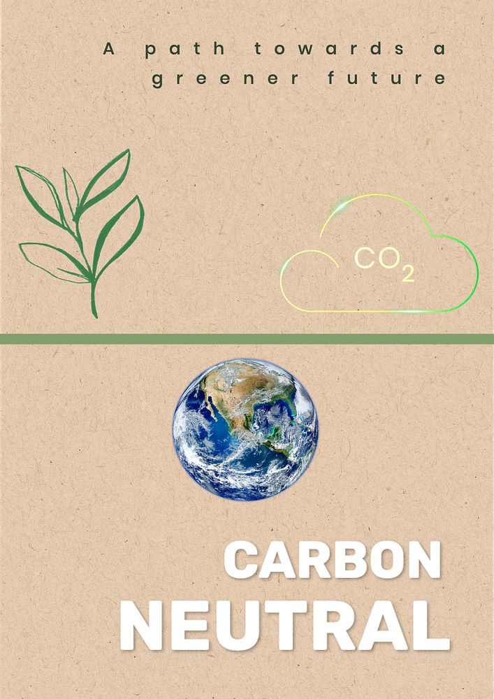 Carbon Neutral poster template, editable text and design