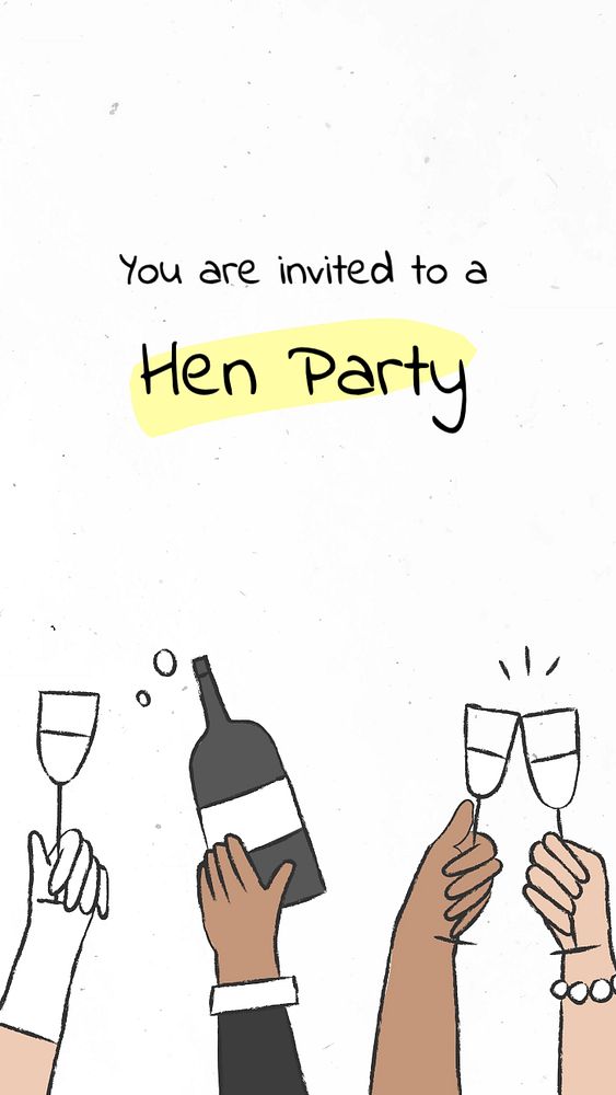 Hen party Facebook story template, editable design