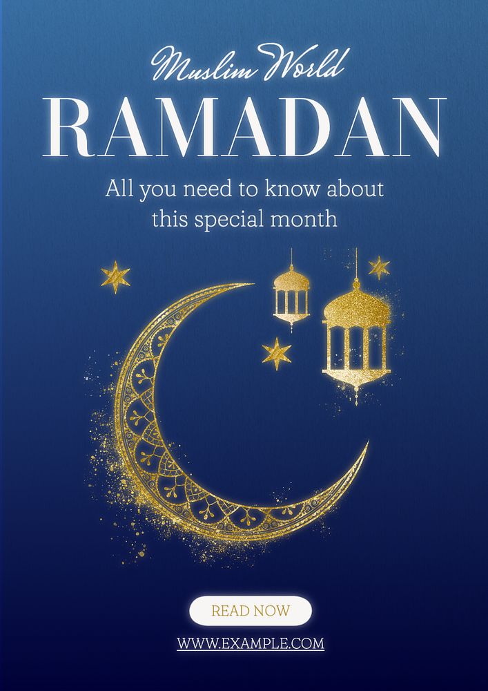 Ramadan poster template, editable text and design