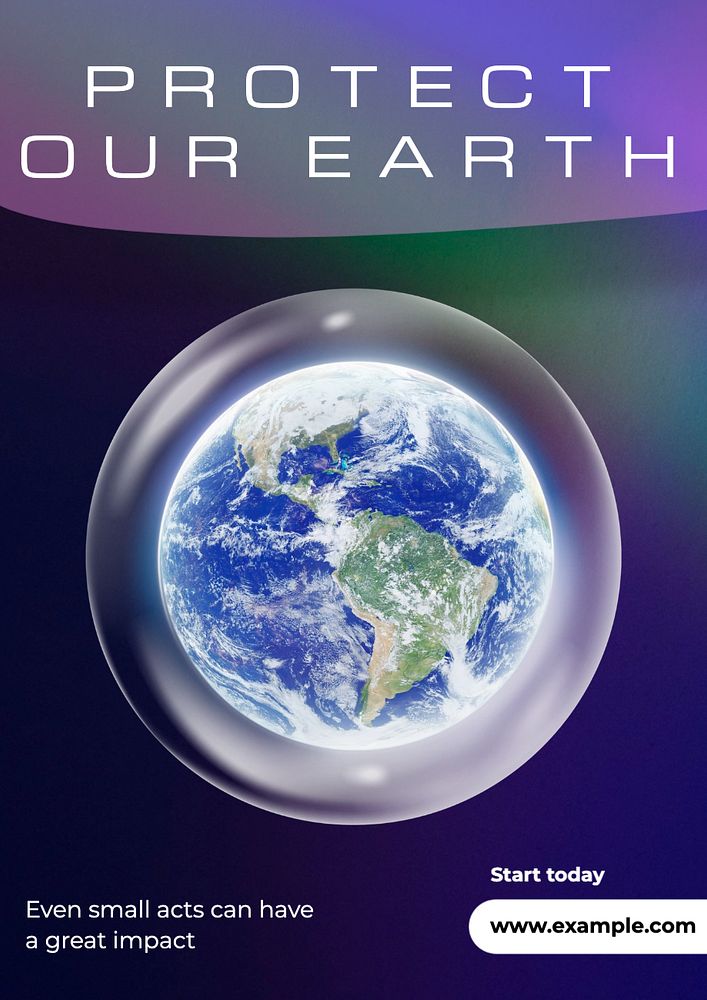 Protect our Earth poster template, editable text and design