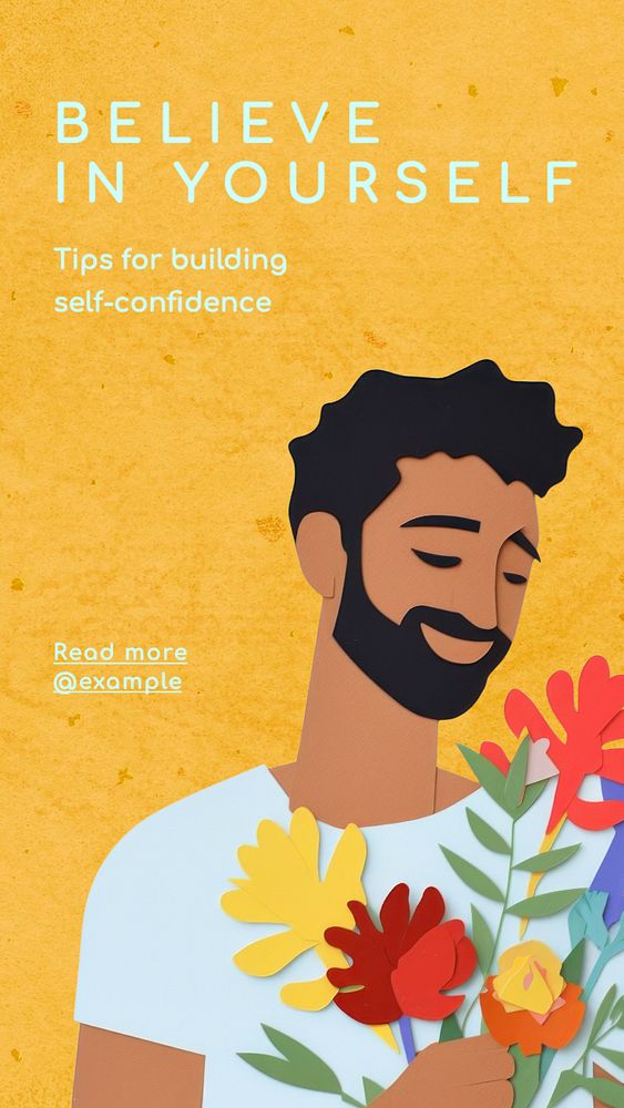 Believe in yourself Instagram story template, editable text