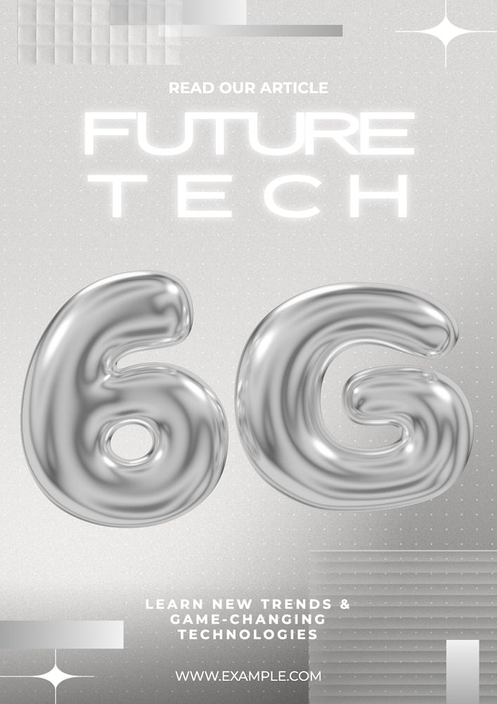 Future technology poster template, editable text and design