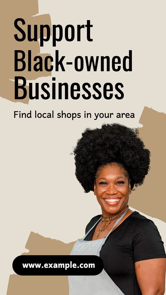 Support black-owned business Facebook story template, editable design