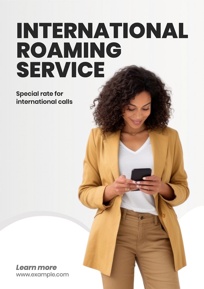 Data roaming service poster template, editable text and design